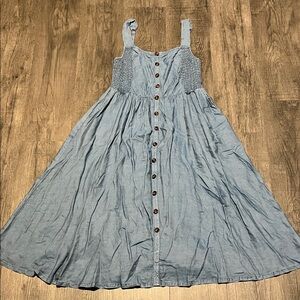 Blue Button-Down Maxi Dress Size 2